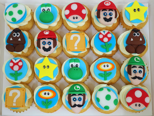 Mario Themed Mini Cupcakes (Box of 20)