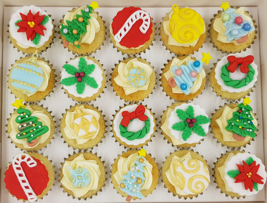 Christmas Mini Cupcakes (Box of 20) - O Christmas Tree - Cuppacakes - Singapore's Very Own Cupcakes Shop