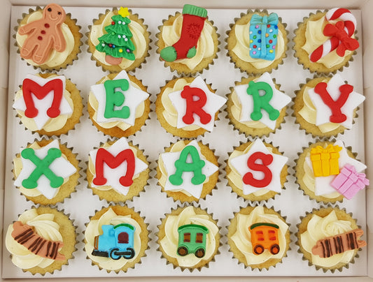 Christmas Mini Cupcakes (Box of 20) - Under the Xmas Tree - Cuppacakes - Singapore's Very Own Cupcakes Shop