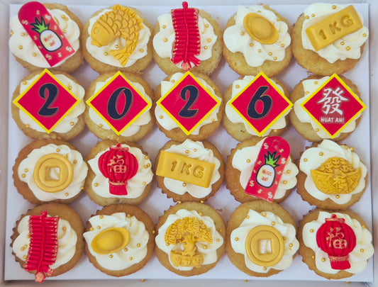 CNY Mini Cupcakes - HUAT a New Year! (Box of 20)