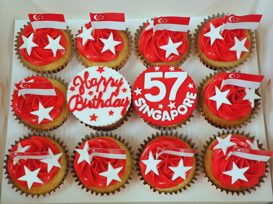 SG National Day Cupcakes (Box of 12)