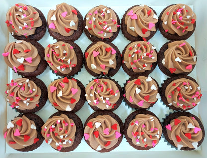 Heart Sprinkles Mini Cupcakes (Box of 20)