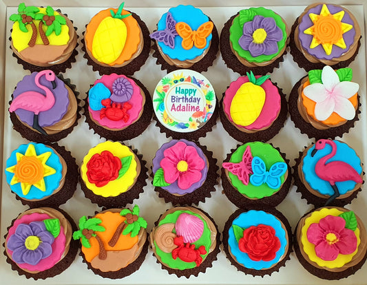 Tropical Themed Mini Cupcakes (Box of 20)