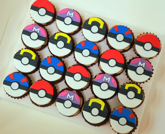 Pokeball Mini Cupcakes (Box of 20)