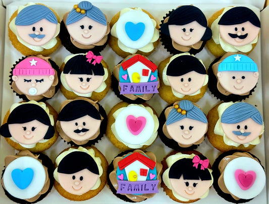 Family Themed Mini Cupcakes (Box of 20)