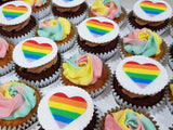 Rainbow Hearts Cupcakes (Box of 12) - Cuppacakes - Singapore's Very Own Cupcakes Shop