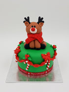 Christmas Festive Cake (4 Inch Round) - Reindeer - Cuppacakes - Singapore's Very Own Cupcakes Shop