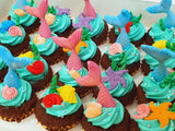 Mermaid Themed Mini Cupcakes (Box of 20)