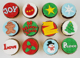 Christmas Cupcakes (Set of 12) - Joy Love Peace - Cuppacakes - Singapore's Very Own Cupcakes Shop
