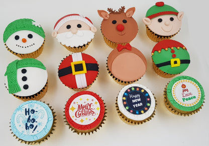 Christmas Cupcakes (Set of 12) - Santa And Friends - Cuppacakes - Singapore's Very Own Cupcakes Shop